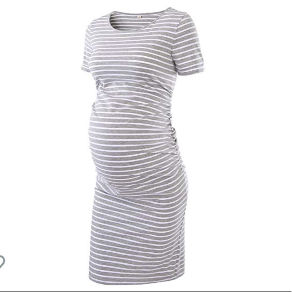 Casual striped maternity dress